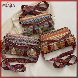 WOADA 1 Phong Cách Dân Tộc Dệt Đeo Ngang Túi sel Eo Túi Retro Vải Đeo Vai Gói Túi Xách VN
