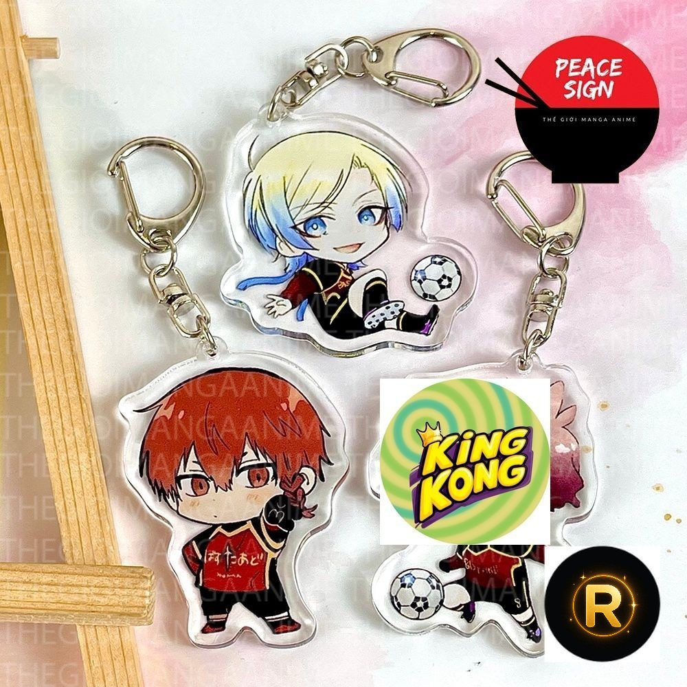 Móc khóa BLUE LOCK Michael Kaiser Alexis Ness Ranze Kurona in hình anime chibi mica trong acrylic ke