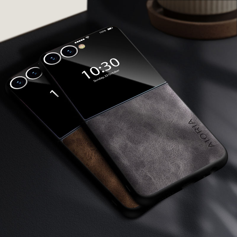 Ốp Lưng Thời Trang Cho Samsung Galaxy Z Flip 7 6 5 4 3 coque Cao Cấp Bền pu Da Cho flip7 Case funda 