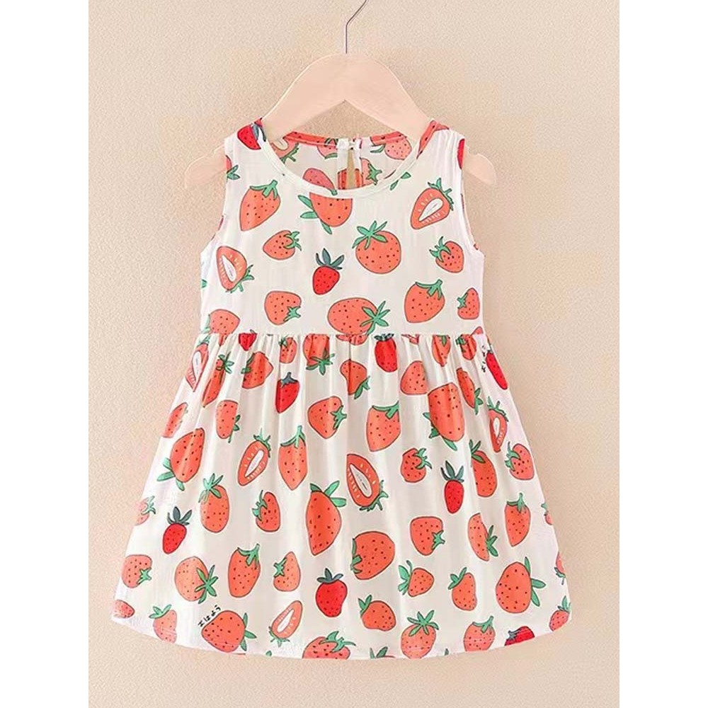Đầm Bé Gái Mùa Hè Trẻ Em Bé Gái Cotton Lụa Mùa Hè Đầm Công Chúa Nữ Bé Camisole Đầm Quần Áo Trẻ Em