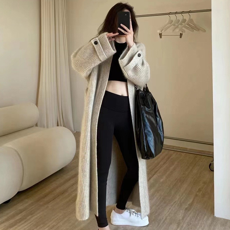 Nhật Bản Retro Mid-Length Cardigan Dệt Kim, Phong Cách Thời Trang Mới Cho Thu Đông - Dajia I Needle 