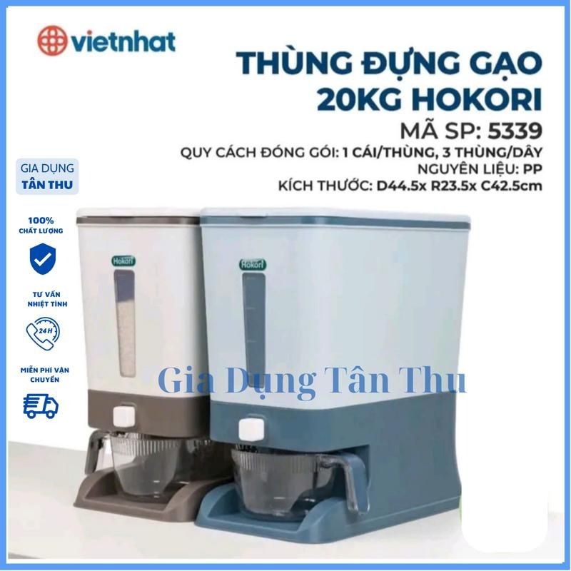 Thùng Đựng Gạo 20kg Chống Bụi Thông Minh Công Nghệ Nhật Bản Chống Ẩm Mối Mọt Kích Thước D44.5x R23.5x C42.5cm