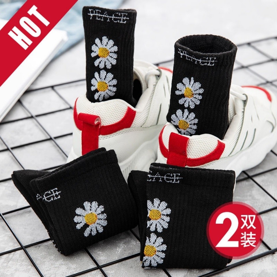 Gd Little Daisy Gwon Ji-Dragon Cùng Phong Cách Daisy Tất Nữ Ống Cao Đen Hợp Thời Trang Vớ Preppy Pho