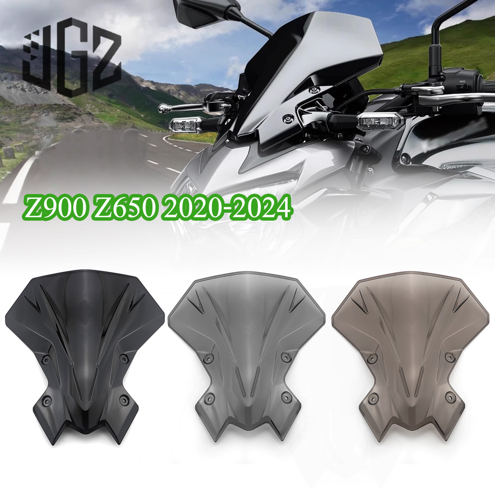 Dành Cho Kawasaki Z900 Z650 2020-2024 Xe Máy PC Kính Chắn Gió Nâng Cao Đua Tấm Che Kính Chắn Gió