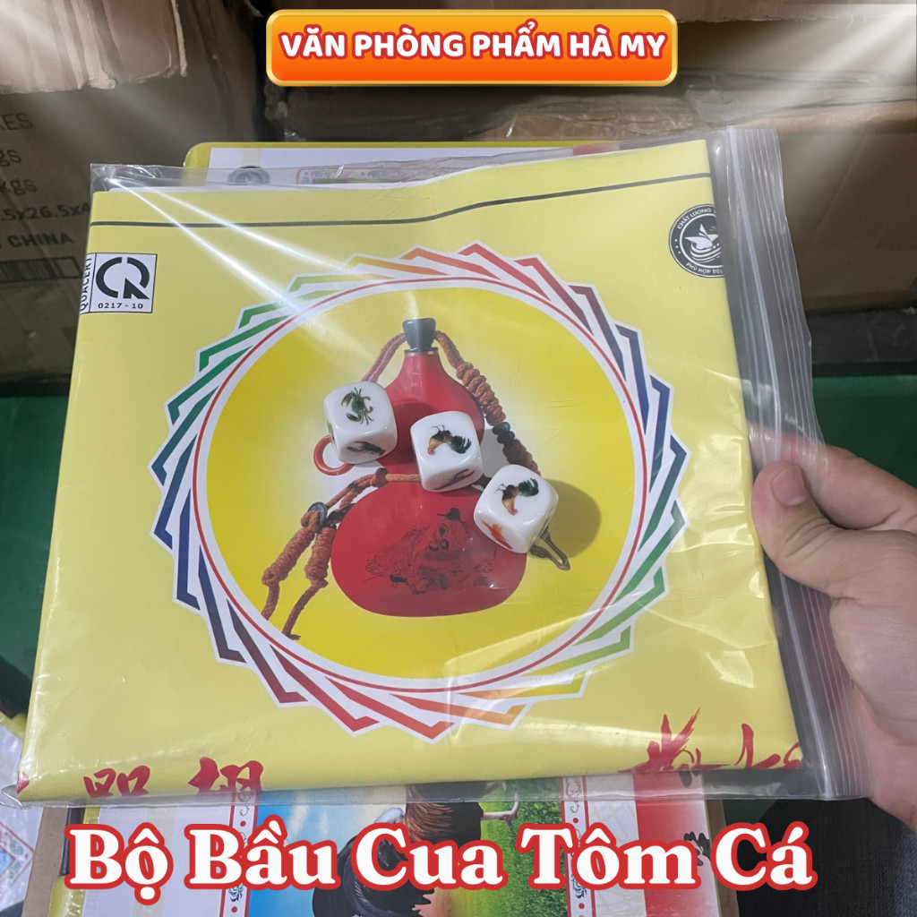 Bộ Bầu Cua Tôm Cá (Giấy - xúc xắc nhựa) Cao Cấp