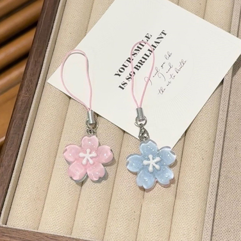 Trái tim cô gái thạch hoa anh đào điện thoại mặt dây chuyền dễ thương hộp đựng tai nghe đa năng dây đeo | BigBuy360 - bigbuy360.vn