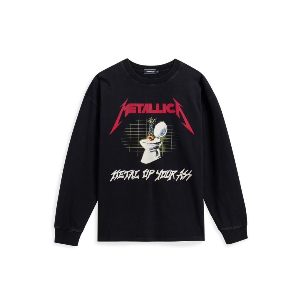 ❈ ้ ❈ ้ ❥ Áo Hoodie CARNIVAL CNVXMETLS001BK METALLICA METALLICA UP YOUR ASS LS ÁO THUN ĐEN M-3XL