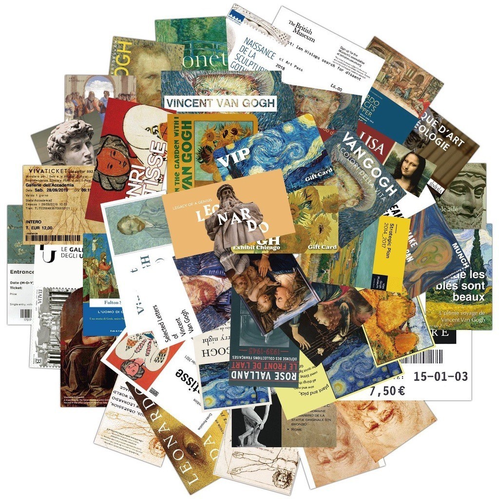 Y&P| Hình Dán Chống Nước Oil Painting Ticket Stub Phim Hoạt Hình Mũ Bảo Hiểm Máy Tính Xách Tay Hành 