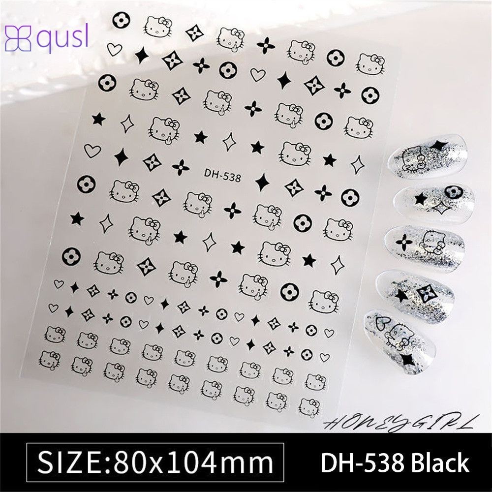 Miếng dán móng tay mèo 3d Star Net Red Kt Cat tuyệt đẹp với lớp nền dính dễ sử dụng qusl