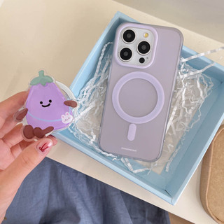 Ốp lưng cứng Tương thích với iPhone 12 12Pro 12ProMax 13 13Pro 13ProMax 14 14Pro 14ProMax 15 15Pro 15ProMax Vỏ nam châm họa tiết cà tím tím