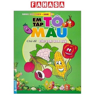 Sách em tập tô màu - chủ đề: các loại hoa quả