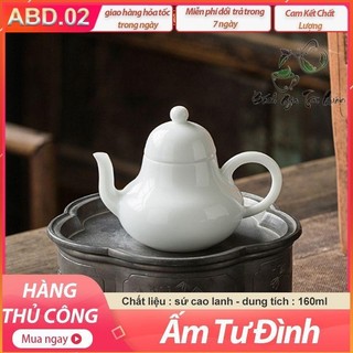 ⚡️hàng mới về⚡️ấm sứ bạch định thấu quang – ấm tư đình 160ml – abd02
