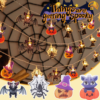 1.5m DIY Tiệc Ngày Tất Cả Các Thánh Trang Trí Dây Đồng Có Thể Uốn Cong Đèn Cổ Tích - Halloween Bát Nhện Hình Bí Ngô Đáng Sợ Không Khí Bố Trí Dây Đèn
