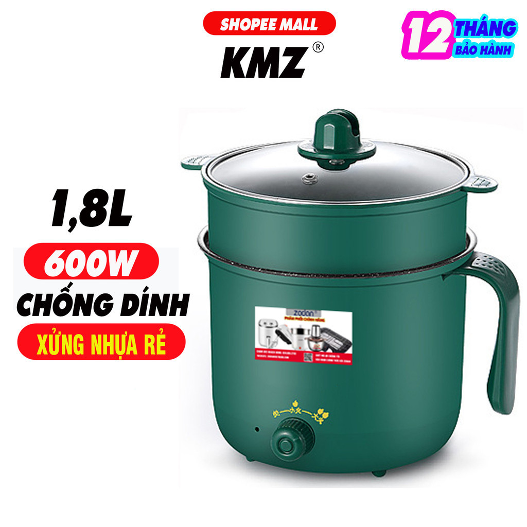 [BH 1NĂM] Nồi lẩu điện 2 tầng có giá hấp KMZ SB110 1.8L chống dính - bảo hành 12 tháng