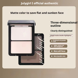  Julygirl Matte Highlighter Matte Double Powder Julygirl Brightening Highlight Nose Shadow Powder Contouring Face Makeup Highlight 
