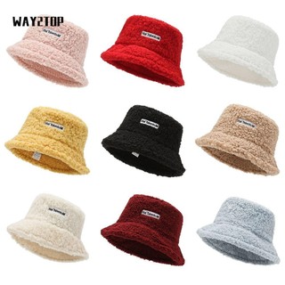 WAY2TOP Bucket Vải Lông Dày Dặn Giữ Ấm Nhiều Màu Sắc Thời Trang Thu Đông Cho Nữ
