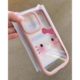 Phấn má hồng mặt to Hello Kitty cho iPhone 15 pro vỏ iPhone 11 hoạt hình 13 pro max