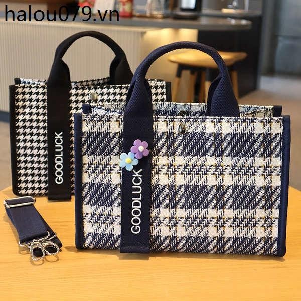 Túi Tote Sọc Nhật Bản Vải Chống Thấm Nước Dung Tích Lớn Túi Tote A4 Tập Tin Túi Vải Phù Hợp Với Áo Đeo Chéo Fema