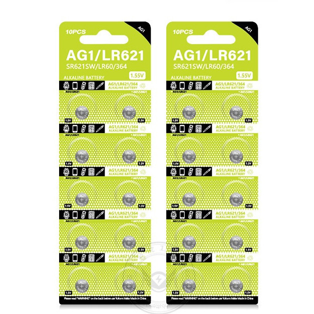 [FREE SHIP] Vỉ 5 viên Pin AG1 LR621 621 364 LR60 điện áp 1,5V
