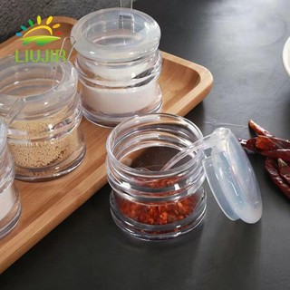 Bình Gia Vị Acrylic, Đường Bát Chống Bụi Chống Trơn Trượt, Thiết Thực Với Thìa Chai Gia Vị Trong Suốt Cho Nhà Bếp