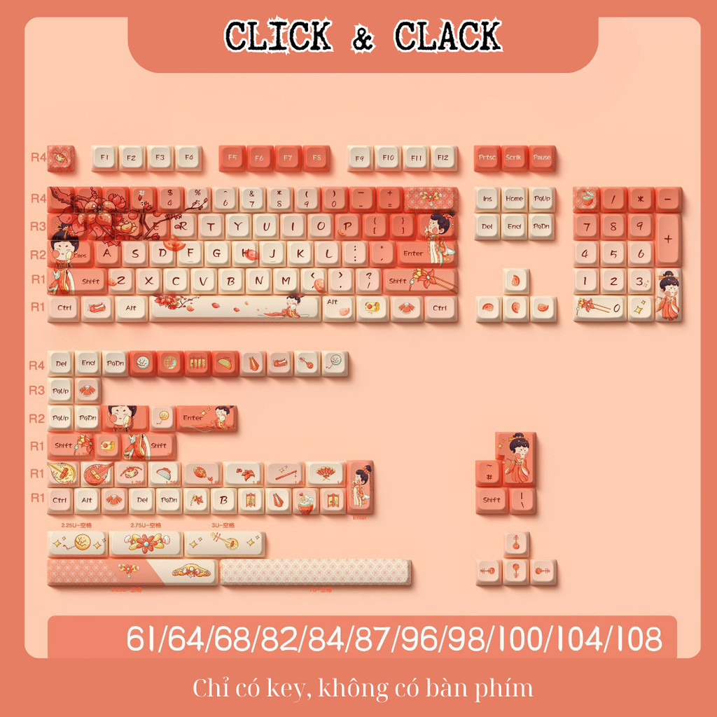 Keycap Chinese Empress - MDA Profile - PBT cao cấp 158 Phím | BigBuy360 - bigbuy360.vn