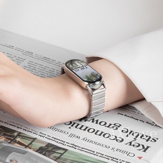 Dây đeo bằng thép không gỉ cho Xiaomi Mi Band 10 9 8 NFC Vòng đeo tay kim loại cho Mi Band 10 Phụ kiện dây đeo đồng hồ