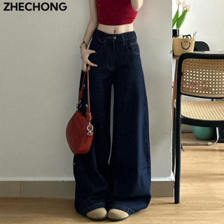 ZHECHONG quần ống rộng quần nữ jean Vintage Comfortable Korean thời trang WNK24702A4 34Z240818