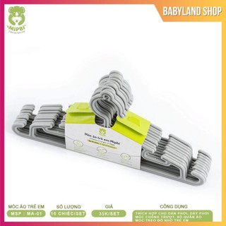 Móc phơi quần áo trẻ em Mipbi (10 cái) - Móc phơi đồ em bé cao cấp Mipbi