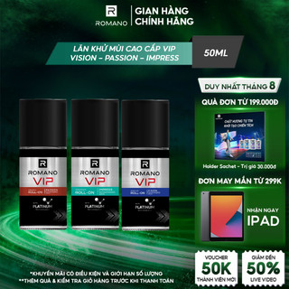 Lăn khử mùi cao cấp Romano VIP Passion / Vision / Impress 50ml