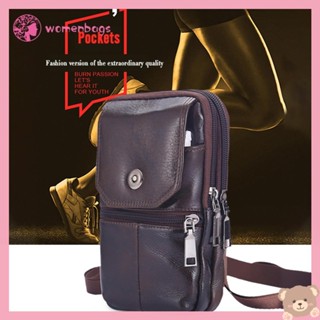 ✿ Wb ✿ Túi đeo chéo nam có dây kéo 7,5 inch Bao da Ví nhỏ để mua sắm du lịch