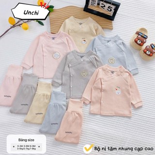 Bộ quần áo dài tay UC chất nỉ tăm nhung mềm ấm cho bé 0-9 tháng mặc đông UC.BD150
