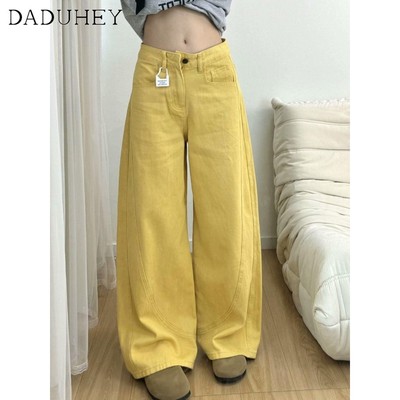 DaDuHey New American Ins High Street Retro Jeans Niche High Waist Loose Wide Leg Pants Large Size Trousers