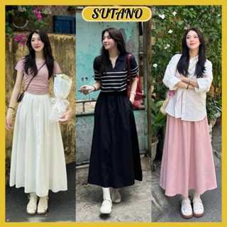 Chân váy nữ dáng dài nữ chất kaki retro xếp ly form dài đẹp  CV227 SUTANO