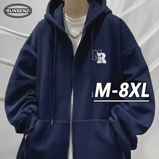 M-8xl Hàn Quốc Đơn Giản Có Mũ Trùm Đầu Nam Plus Size Áo Khoác Mùa Đông Dày Nhiệt Quá Khổ Áo Chui Đầu