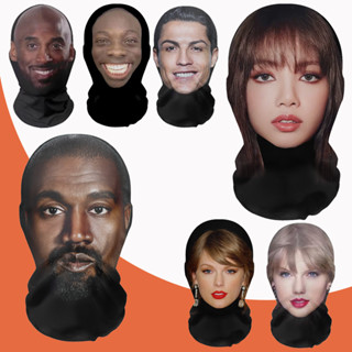  Hip-hop Người Nổi Tiếng CR7 Messi Taylor Swift Mặt nạ Full Face Visiable Lưới Co Giãn Halloween Cosplay Mũ Ngộ nghĩnh Mặt 3D In Đầu Khăn 