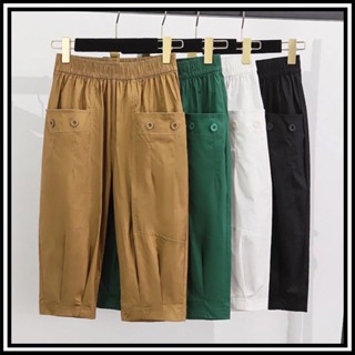 Quần Kaki Ngố Bigsize Cho Nữ, Quần Lửng Nữ Lưng Thun Vải Kaki Cao Cấp mã KKN