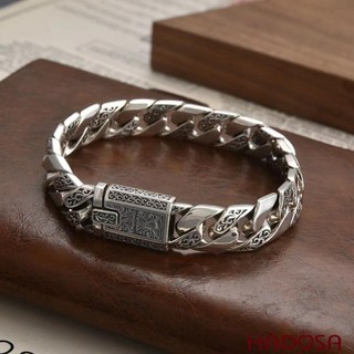 JEWELRY Vòng bạc Thái 925 nam cao cấp bản 12mm cao cấp độ cứng cao sang trọng độc lạ chống trầy xước bền màu VHMART