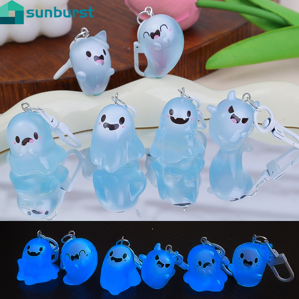 Móc Khóa Ma Dạ Quang Halloween - Móc Khóa Nhựa Mini Dễ Thương Hoạt Hình 3D - Móc Chìa Khóa Mặt Dây Chuyền Ba Lô Búp Bê Thạch Xanh - Elf Glow In The Dark - Quà Tặng Tiệc Trẻ Em