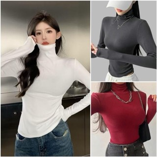 Áo thun Tăm Lạnh  Cổ lọ 5002 . Áo thun Bigsize Tay Dài - Chất tăm lạnh xịn  ( Fullsize :45-85 kg )