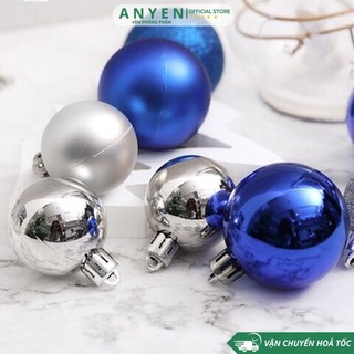 Set Châu trang trí Noel 12/6 quả đường kính 8cm ,6cm,4cm,3cm Decor Giáng Sinh siêu đẹp