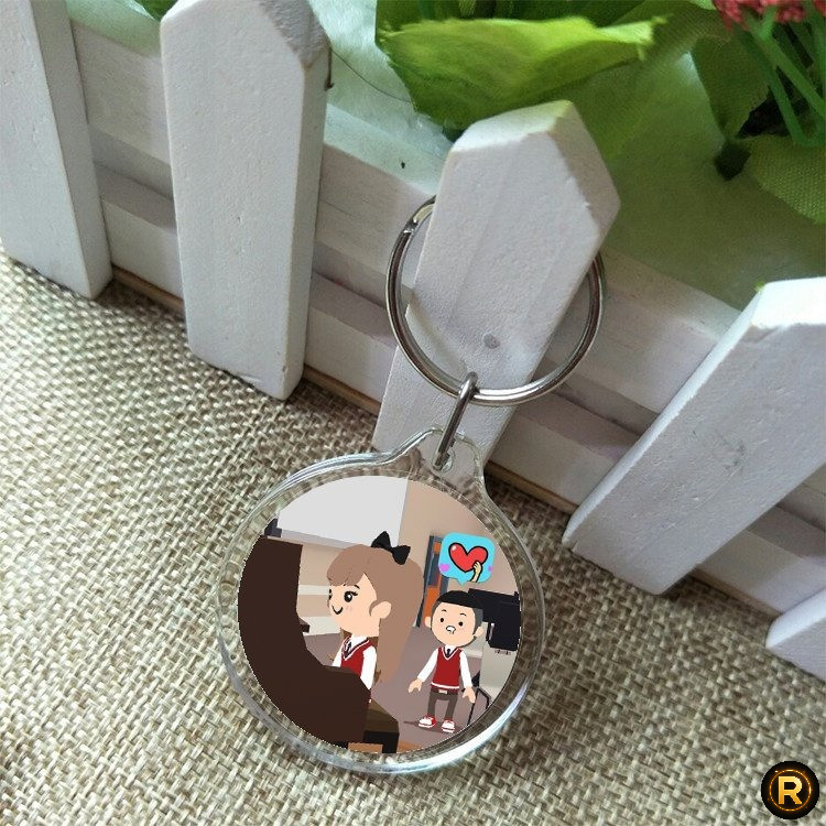 ( Tròn ) Móc khóa mica IN HÌNH PLAY TOGETHER game anime chibi xinh xắn