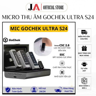Micro Thu Âm không dây GoChek Ultra S24 Chính Hãng,Tích hợp 2 chân cắm Lọc Tạp Âm Giảm Ồn Chuyên Nghiệp J.A OFFICIAL