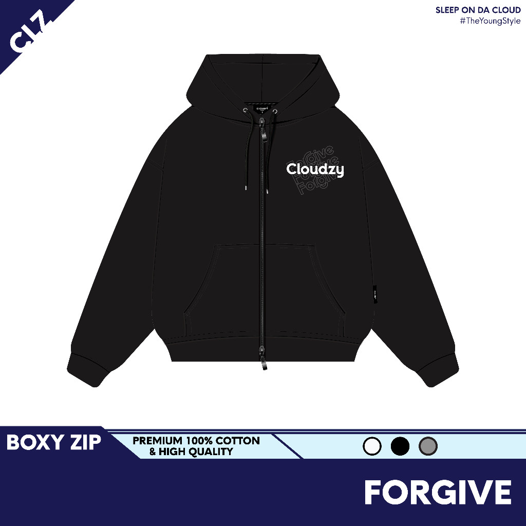 CHÍNH HÃNG Áo khoác hoodie zip boxy nam nữ local brand zip hoodie nỉ bông dầy dặn unisex basic CLOUD