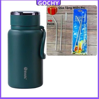  Bình giữ nhiệt 24h BAOL inox 304 Nắp titan cao cấp dung tích 1000ml 1280ml 1500ml Tặng Kèm Bộ Ống Hút Inox 