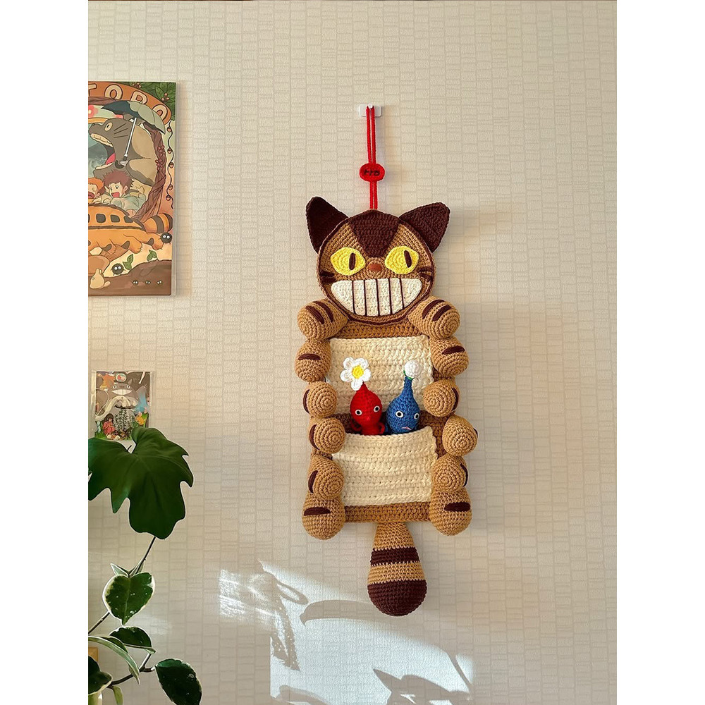 Storage Box Material Kit DIY Knitted Totoro Yarn Storage Bag Handmade Wall Hanging diy Bus Ghibli Cr