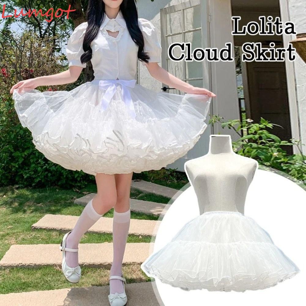 Petticoat MERY Trắng - 4 Lớp Lông Tơ Mềm Cho Cosplay và Outfit Gothic