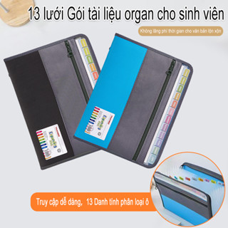 Khóa A4 phân loại nhiều lớp có tài liệu túi văn phòng có khóa kéo