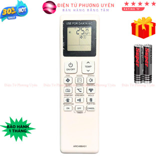 Điều khiển điều hoà DAIKIN Mã 08 ARC486A51, remote máy lạnh DAIKIN - tặng pin - Điện Tử Phương Uyên
