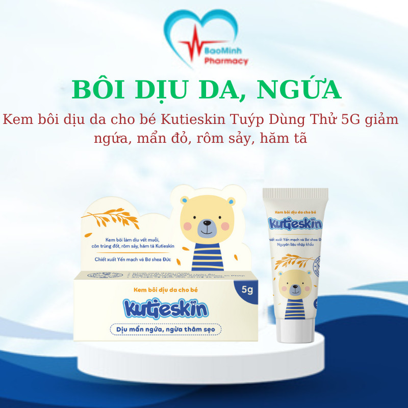 [HÀNG TẶNG KHÔNG BÁN] Kem bôi dịu da cho bé Kutieskin Tuýp Dùng Thử 5G giảm ngứa, mẩn đỏ, rôm sảy, h