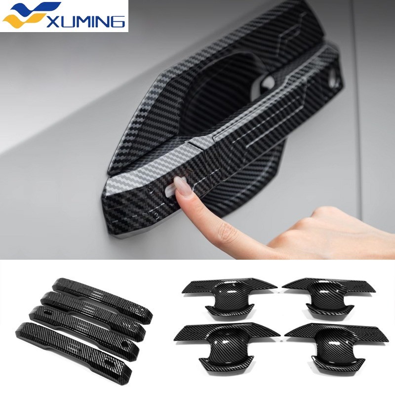XM Dành Cho TOYOTA PRADO 2024-2025 Họa Tiết Sợi carbon Tay Cầm Cửa Ô Tô Bọc Bát Trang Trí, PRADO LC2
